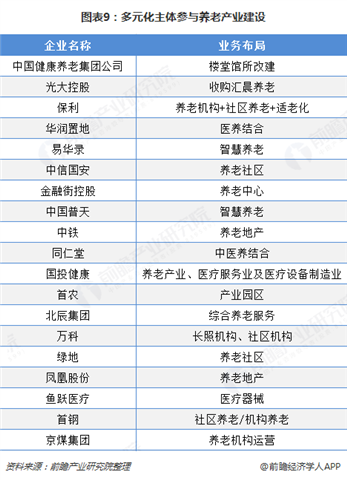 图表9：多元化主体参与养老产业建设  